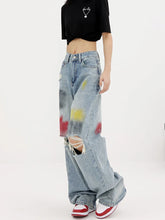 Aesthetic Y2k Ripped Painted Jean